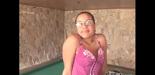  Helina on a pool table